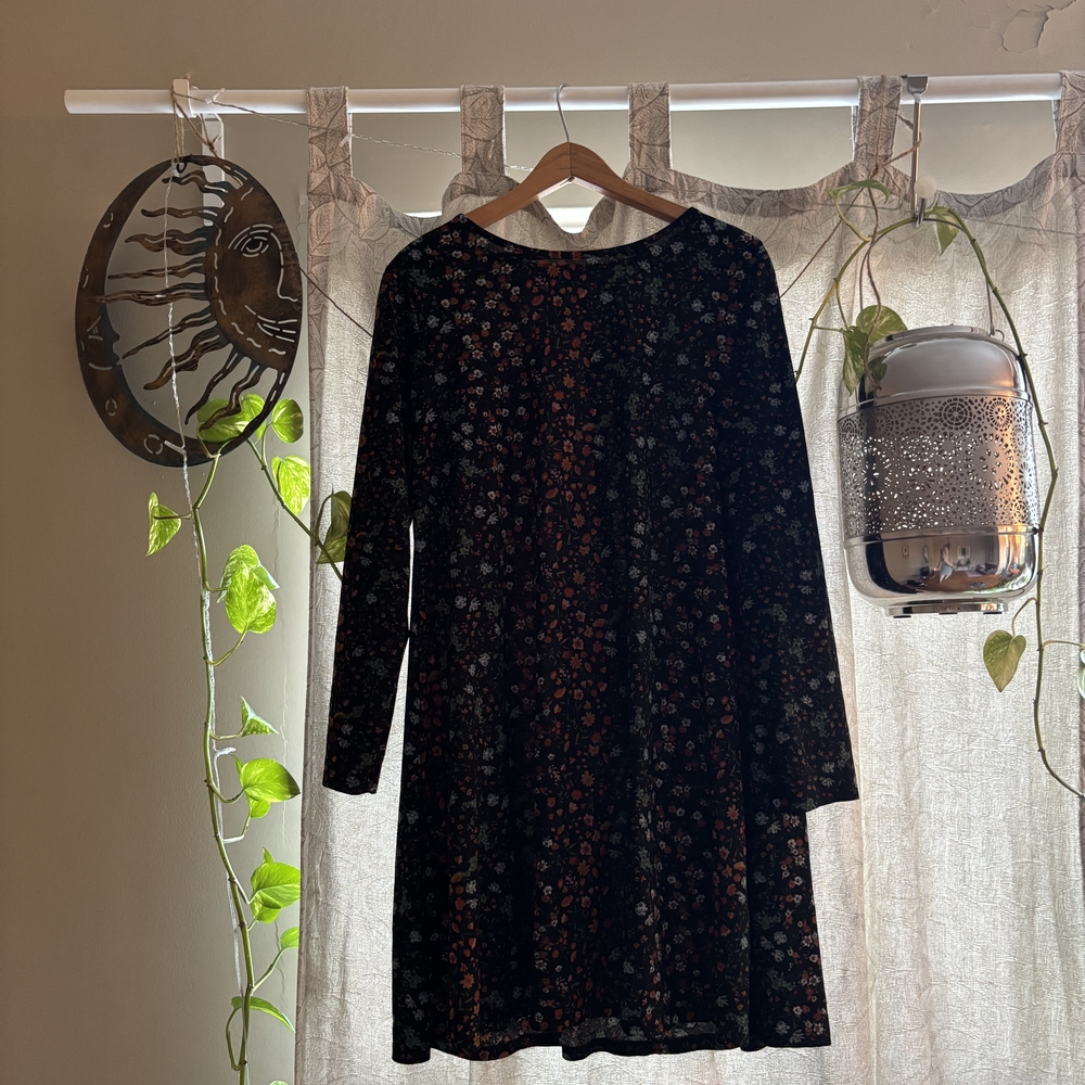 Floral Black Dress